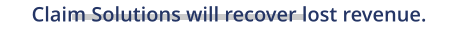 Claim Solutions will recover lost revenue.